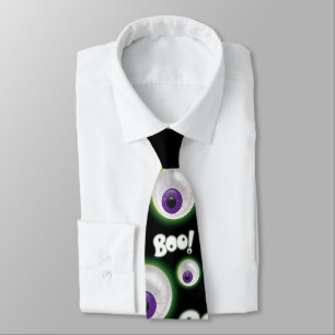 BOO Purple Halloween Floating Eyeball - Ghost Eye Tie
