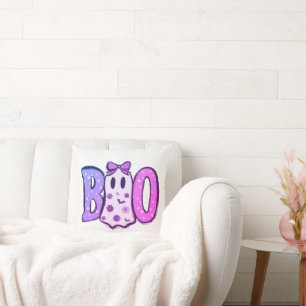 Boo Purple Shades and Ghost White Halloween Cushion