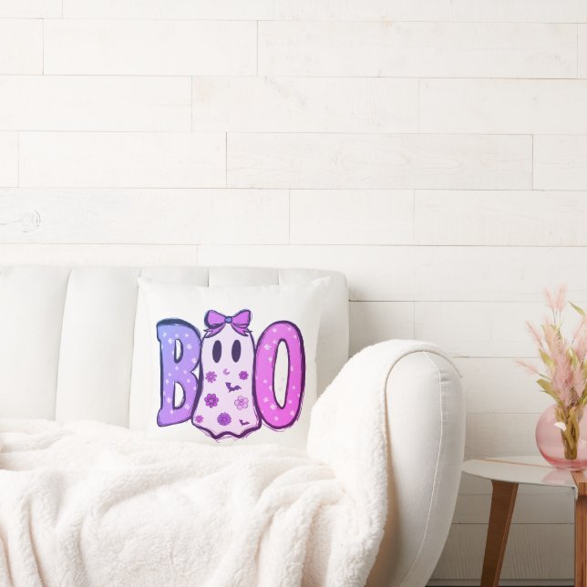 Boo Purple Shades and Ghost White Halloween Cushion (Couch)