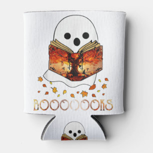 Boo Read Books Library Funny Booooks Ghost Hallowe Can Cooler