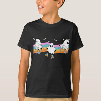 Boo Roller Skating Hippie Ghost Love Roller Skate  T-Shirt