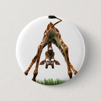 Boo! Says Olympia Giraffe. 6 Cm Round Badge