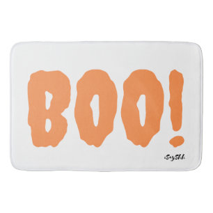 boo, scary bath mat