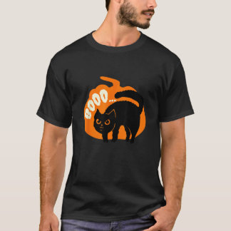 Boo - Scary Cute Cat Spooky Black Cat Mum Hallowee T-Shirt