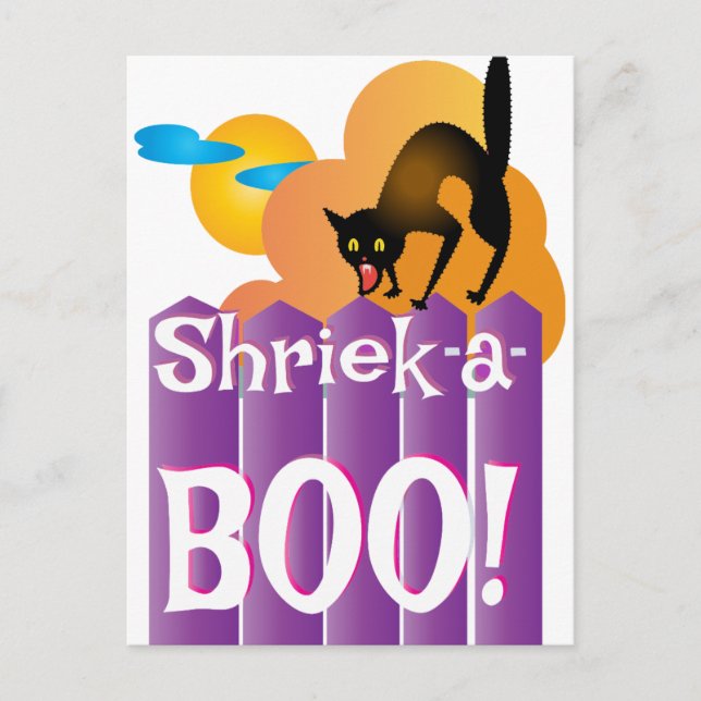 BOO! Scary Halloween Cat Postcard (Front)