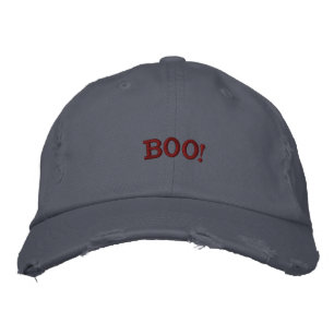 Boo! Scotland Blue Distressed Spooky Season Theme Embroidered Hat