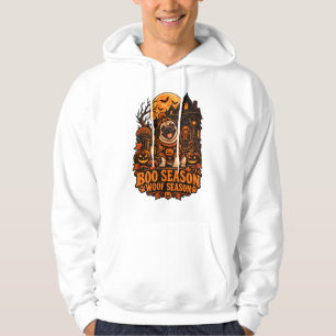 Boo Season Woof Season Pug Halloween Pumpkin Sweat Hoodie