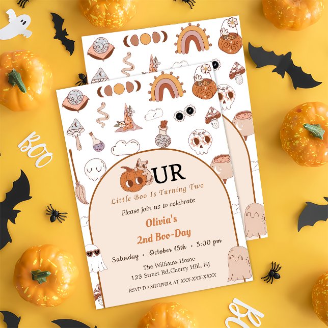 Boo Second Birthday Our Little Boo Is Turning Two Invitation (Creator Uploaded)