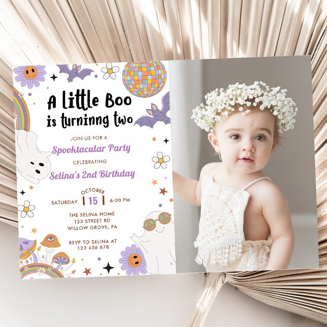 Boo Second Birthday Our Little Boo Is Turning Two Invitation (Creator Uploaded)