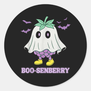 Boo-Senberry Boysenberry Ghost Spooky Funny Classic Round Sticker