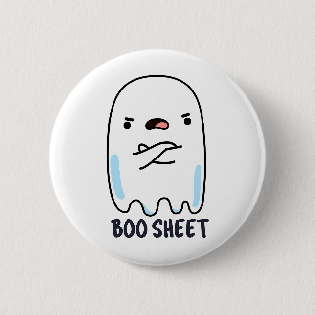 Boo Sheet Funny Halloween Ghost Pun  6 Cm Round Badge (Front)