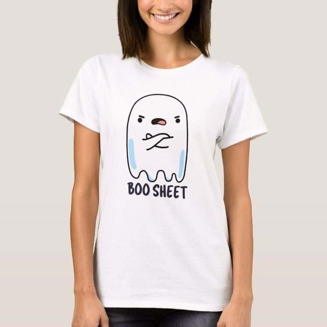 Boo Sheet Funny Halloween Ghost Pun  T-Shirt (Front)