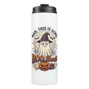 Boo Sheet Ghost Pumpkin Halloween Moon Cauldron Thermal Tumbler