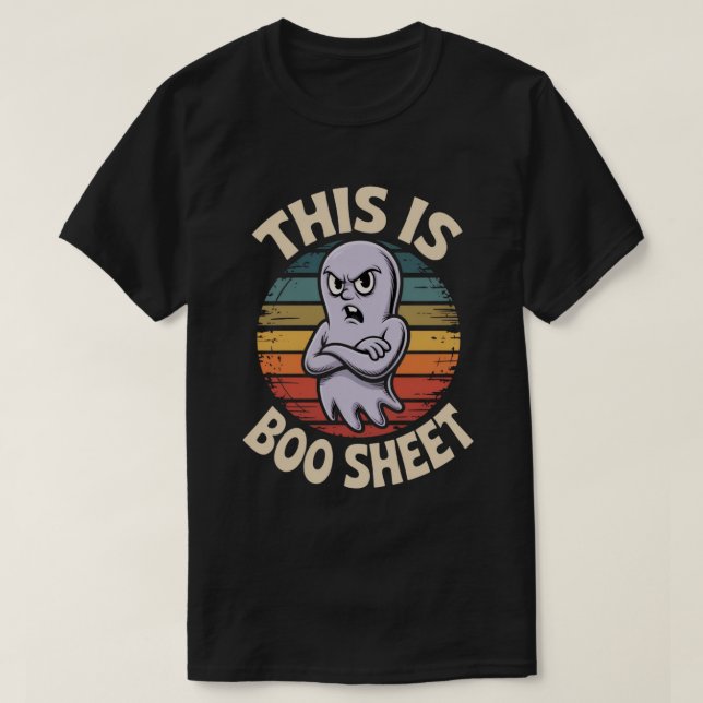 Boo Sheet Retro Style | Funny Halloween Costume T-Shirt (Design Front)