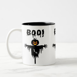 Boo! Simple and Spooky Halloween Design Two-Tone Coffee Mug