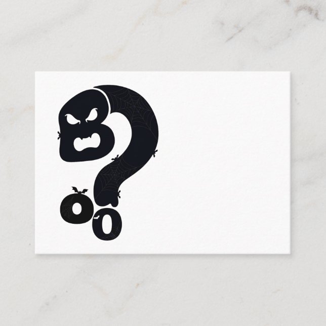 Boo Skull Question Mark  Calling Card (Front)