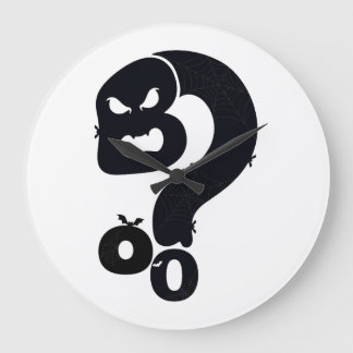 Boo Skull Question Mark Large Clock