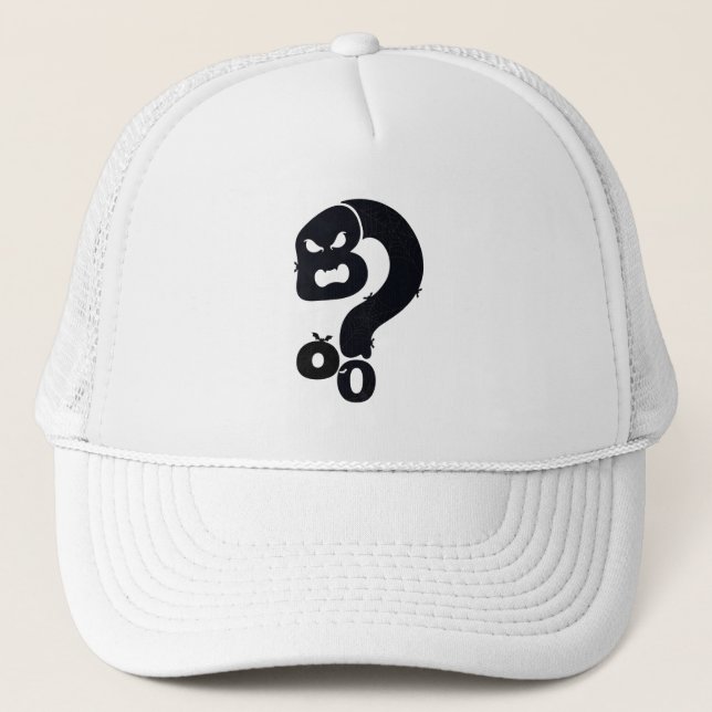Boo Skull Question Mark  Trucker Hat (Front)
