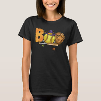 Boo Softball Halloween Pattern T-Shirt