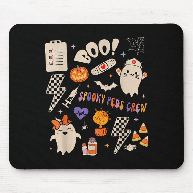 Boo Soky Peds Crew Ghost Paediatrics Nurse Hallowe Mouse Pad (Front)