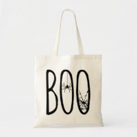Boo Spider & Spiderweb Spooky Eerie Halloween Tote