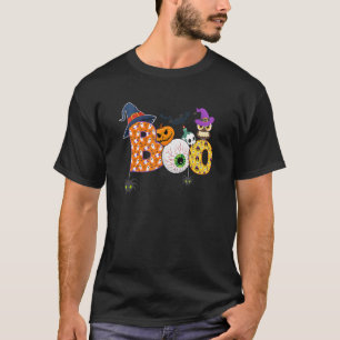 Boo Spiders Ghosts Pumkin & Witch Hat  Halloween T-Shirt