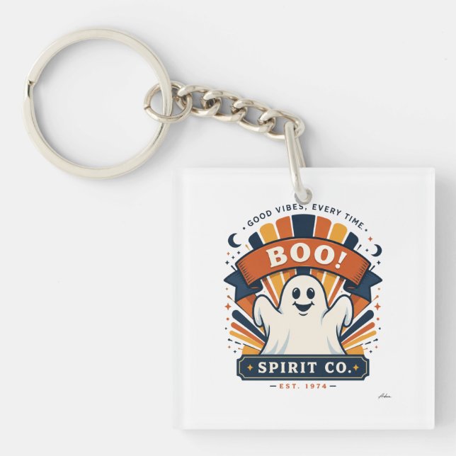Boo Spirit Co. Ghost Long Sleeve Key Ring (Front)