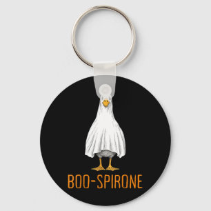 Boo-spirone Duck Ghost Pharmacy Halloween Key Ring