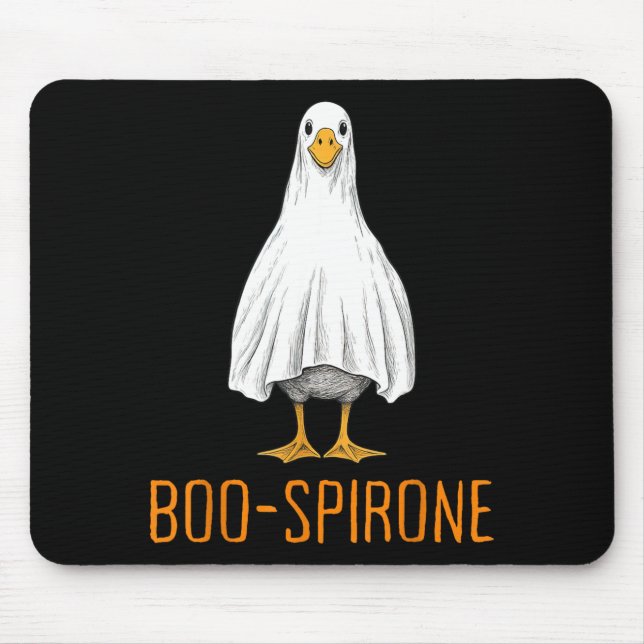 Boo-spirone Duck Ghost Pharmacy Halloween Mouse Pad (Front)