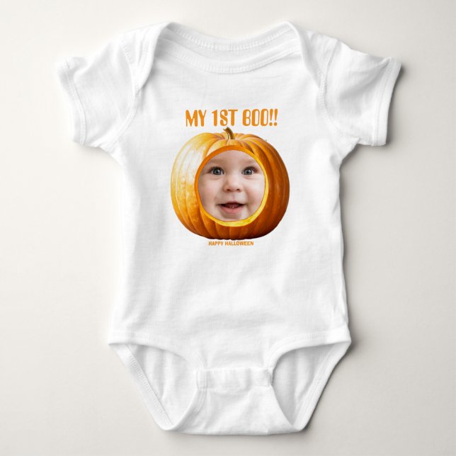 Boo! | Spooktacular Baby Birthday Baby Bodysuit (Front)