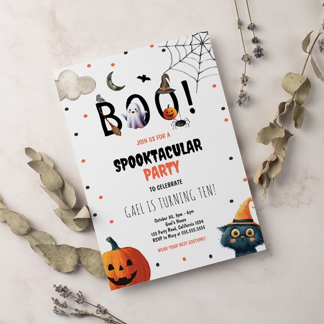 Boo Spooktacular Halloween Kids Birthday Invitation (Creator Uploaded)