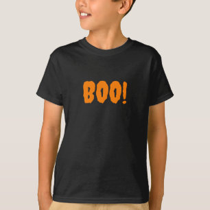 Boo! spooky black Halloween t shirt for kids