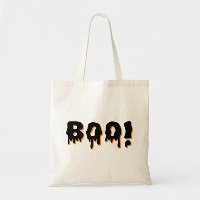 Boo! Spooky Face Halloween Tote Bag (Front)