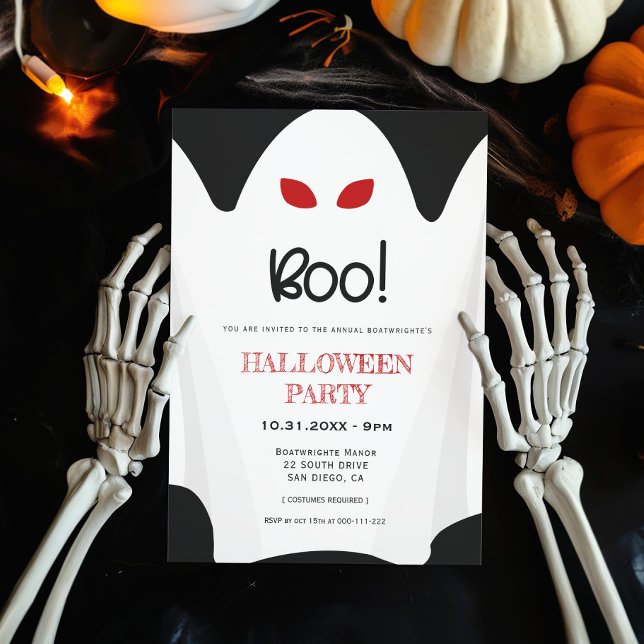 Boo! Spooky ghost Halloween party Invitation (Creator Uploaded)