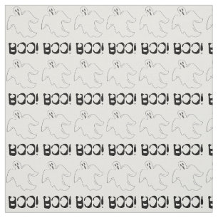 Boo! Spooky Halloween Ghost Haunted House Fabric