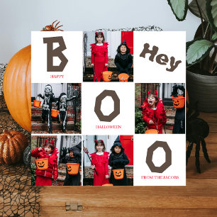 Boo Spooky Pumpkins Halloween Family 5 Photo Holiday Card