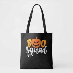 Boo Squad - Funny Pumpkin Spider Halloween Tote Bag