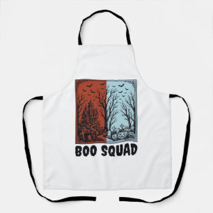 Boo Squad Vintage Halloween Pumpkin Shirt Design_1 Apron