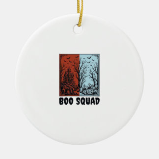 Boo Squad Vintage Halloween Pumpkin Shirt Design_1 Ceramic Ornament
