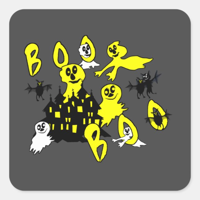 Boo Square Sticker (Front)