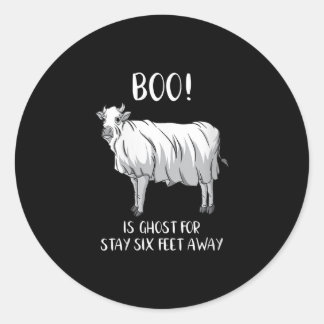 Boo Stay Six Feet Away Classic Round Sticker