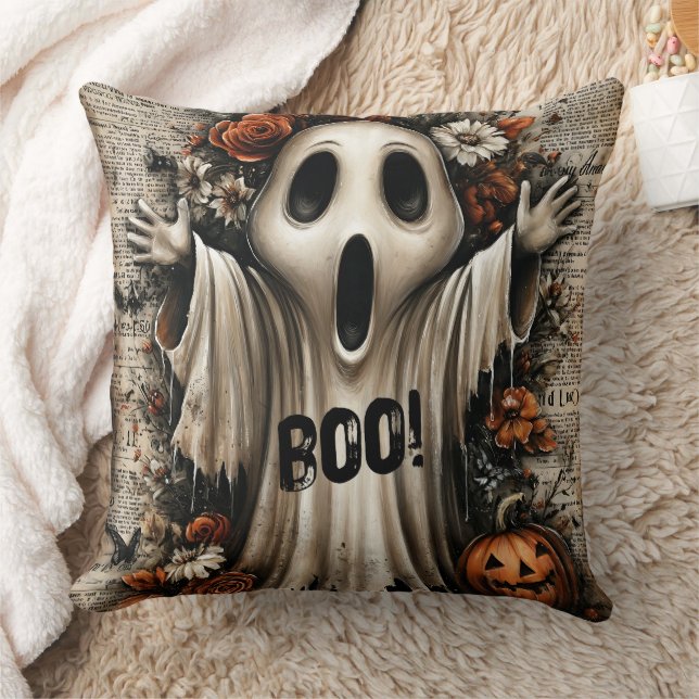 BOO-tanical Bloom: The Ghost Who Cried Autumn Cushion (Blanket)