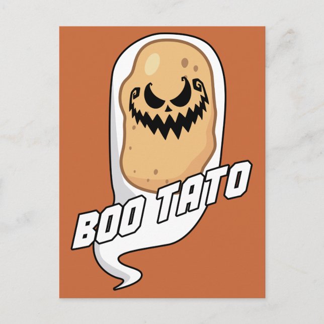Boo-Tato Spooky Potato Food Halloween Postcard (Front)