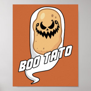 Boo-Tato Spooky Potato Food Halloween Poster