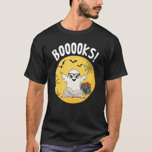 Boo Teacher Halloween Books Reading Ghost Booooks T-Shirt
