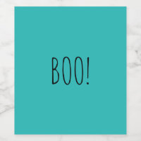 Boo teal simple typography funny cute Halloween