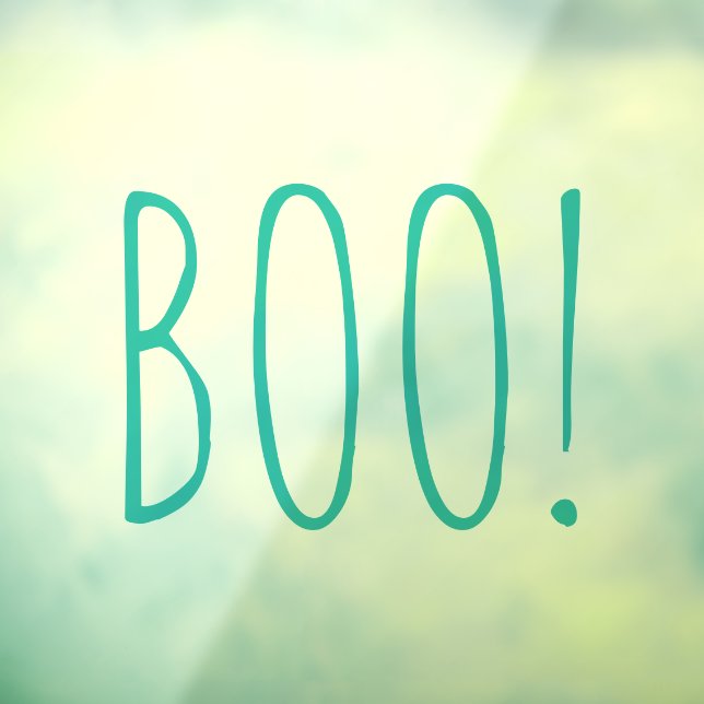 Boo teal spooky typography funny cute Halloween (Sheet 3)