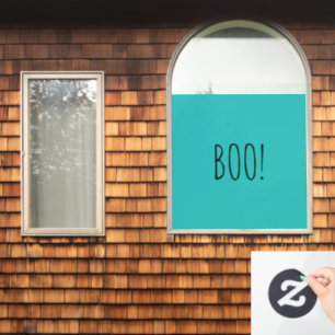 Boo teal spooky typography minimalist Halloween