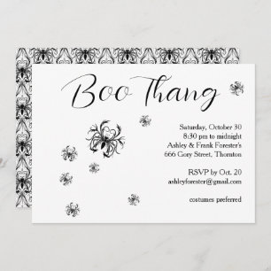 Boo Thang Creepy Spiders Halloween Party Invitation