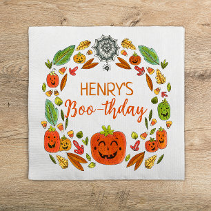 Boo-thday Halloween Birthday Party Napkin